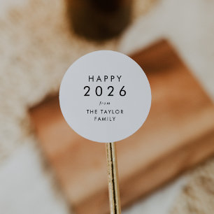 Chic Lycklig 2025 - nyårserbjudande för Helgdag Runt Klistermärke