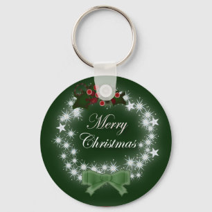 Chic Lycklig Helgdag, modern julkrans Nyckelring