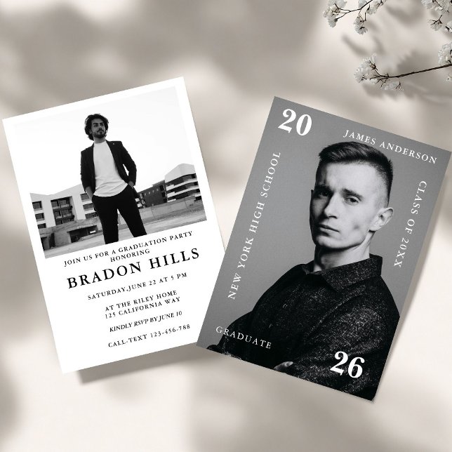 Chic Magazin Senior Graduate, Modern Examen Inbjudningar (Skapare uppladdad)