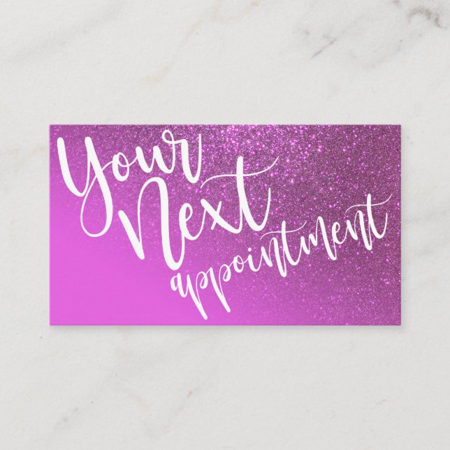 Chic Magenta Lila Glitter övertoningstyp  Tidsbeställning Kort (Framsida)