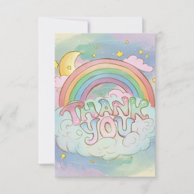 Chic Magic Rainbow and Clouds Tack Kort (Framsida)