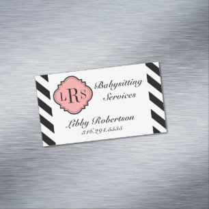 CHIC MAGNETISKA RANDAR FÖR AFFÄR CARD_BLACK/WHIT VISITKORT