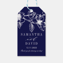 Chic Magnolia Flowers | Blåblå Bröllop Presentetikett