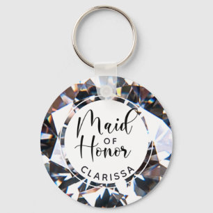 Chic Maid of honor Diamond Script-Personlig Nyckelring