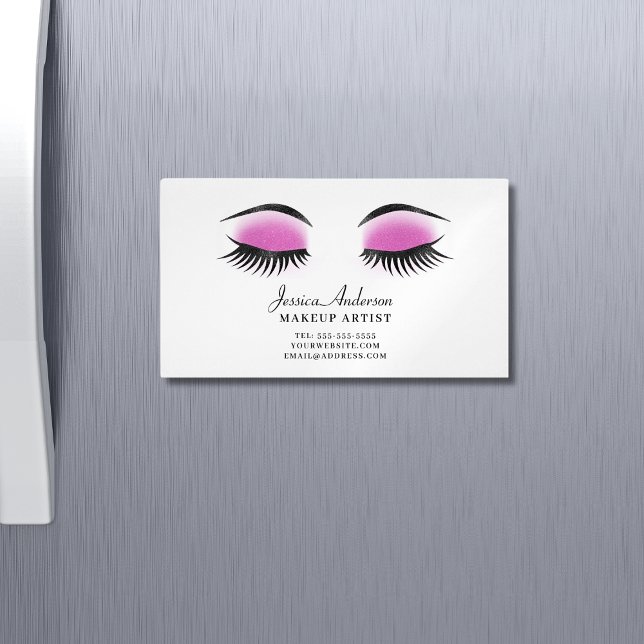 Chic Makeup Artist Magnetiska Visitkort (Skapare uppladdad)