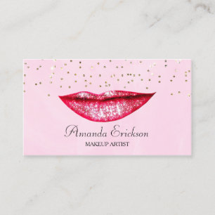 Chic Makeup Artist Rosa Guld Faux Diamond Bling Visitkort