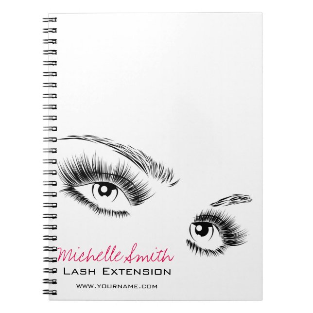 Chic Makeup för minimalistisk svartvitt Anteckningsbok Med Spiral (Framsidan)