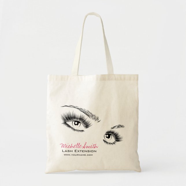 Chic Makeup för minimalistisk svartvitt Tygkasse (Framsidan)