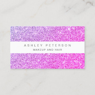 Chic makeup rosa lila glitter sparklessekvenser visitkort