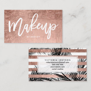 Chic makeuptypografi för moderna rosa guld- visitkort