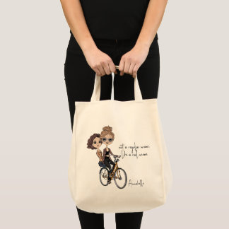 Chic Mamma/dotter på Bicycle Teckning "Coola Mamma Tygkasse