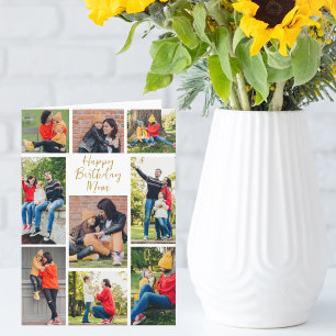 Chic Mamma Dotter Photo Collage Anpassningsbar Bir Kort