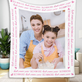Chic MAMMA Personlig Foto Rosa Mors dag Fleecefilt