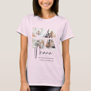 Chic Mamma Photo Collage Best Mamma Aldrig Mors da T Shirt