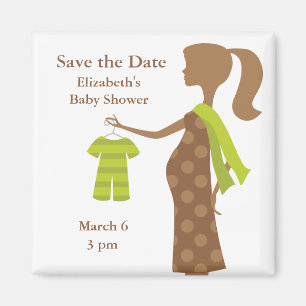 Chic mamma som är baby showerspara datum magneter