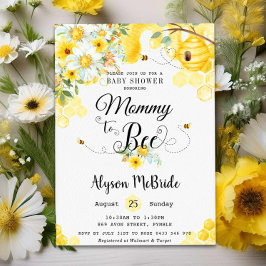 Chic Mamma to Bee Gult Blommigt Baby Shower Neutra Inbjudningar