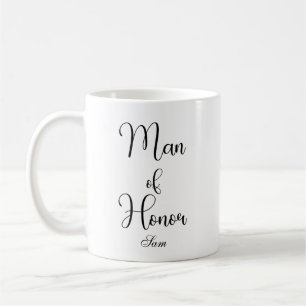 Chic Man of Honor Black Personligt bröllp Kaffemugg