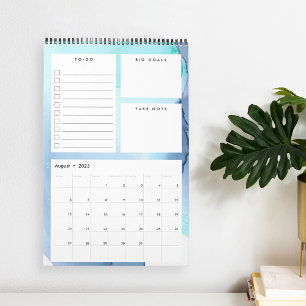 Chic - månatlig kalenderplanerare för vattenfärg kalender