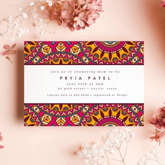 Chic Mandala Henna Colorful Indian Baby Shower Inbjudningar (Skapare uppladdad)