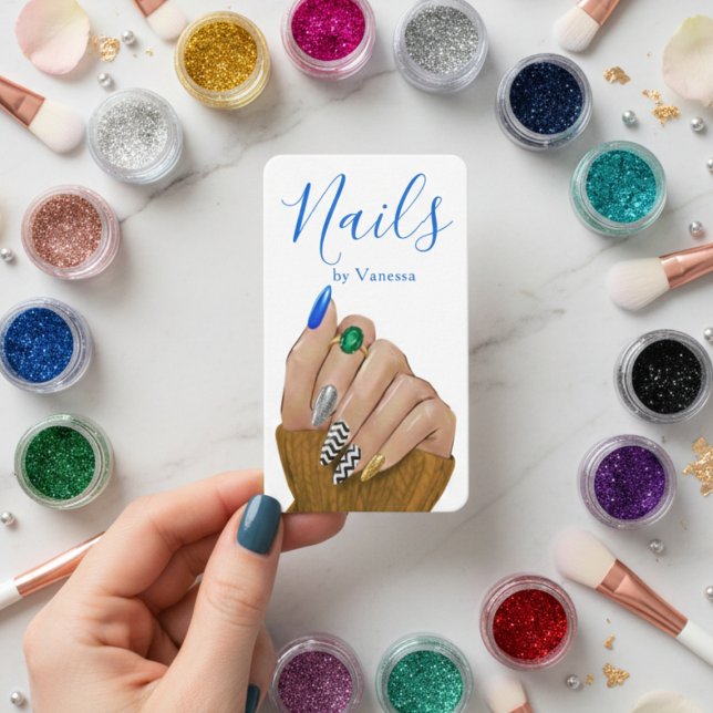 Chic Manicurist Stylish Nail Technician QR Code Visitkort (Skapare uppladdad)