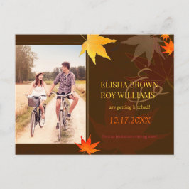Chic Maple Löv Fall Wedding Photo Spara datum Meddelande Vykort