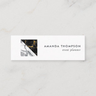 Chic Marble and Foil Geometric Mini Visitkort