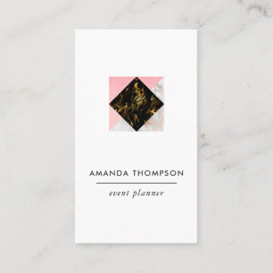 Chic Marble and Foil Geometric Visitkort