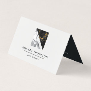 Chic Marble and Foil Geometric Visitkort
