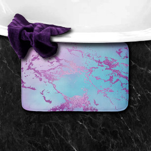 Chic Marble Glam Violet Lila Blue Ombre Badrumsmatta