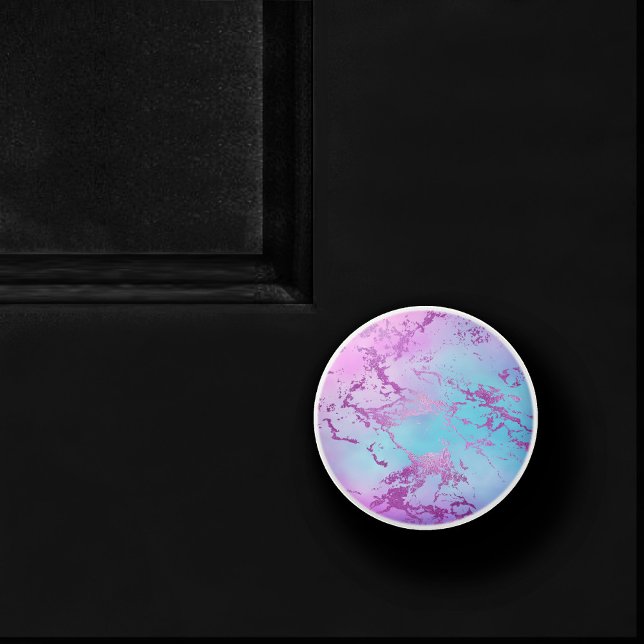 Chic Marble | Glam Violet Lila Blue Ombre Knopp (Skapare uppladdad)