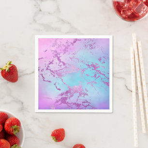 Chic Marble Glam Violet Lila Blue Ombre Pappersservett