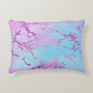 Chic Marble   Glam Violet Lila Blue Ombre Prydnadskudde