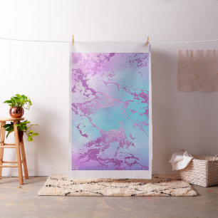 Chic Marble Glam Violet Lila Blue Ombre Tyg