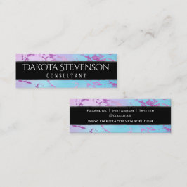 Chic Marble | Glitzy Glam Lila och Blue Branding Mini Visitkort