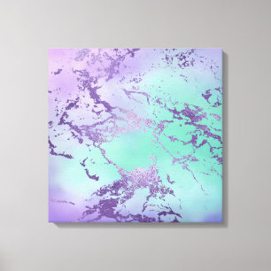 Chic Marble   Lavender Lila och Mint Grönt Canvastryck