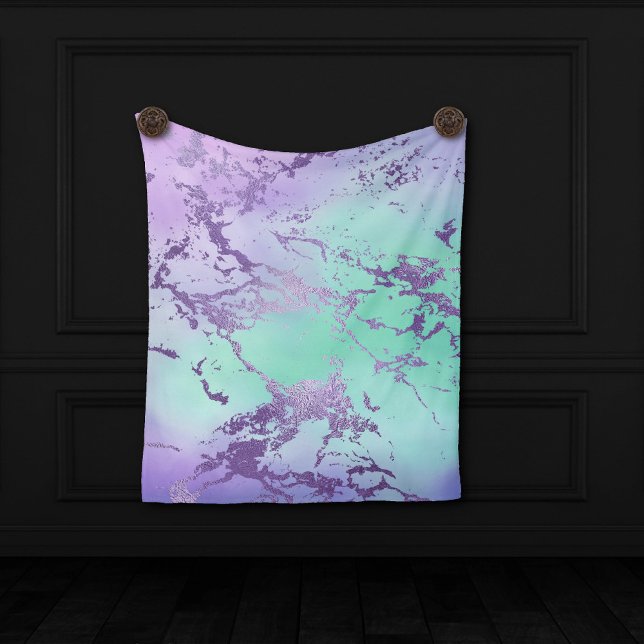 Chic Marble | Lavender Lila och Mint Grönt Fleecefilt (Skapare uppladdad)