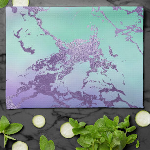 Chic Marble   Lavender Lila och Mint Grönt Kökshandduk