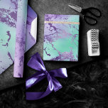 Chic Marble | Lavender Lila och Mint Grönt Presentpapper<br><div class="desc">Underbar för DIY-design, presentemballering och möbelbrytning! Vattenfärgad övertoning i trendig i en pulserande färgstark turkosblå, myntfärgad grönt och lavender lila sjöjungfru-inspirerad, ombre-palett. Den feminina handmålade övertoningen lägger till perfekten pop of färg. Från samlingen "Modern Watercolor Marbles" har den här designen abstrakt-vätskeströmmar som skapar en coola mönster som accentueras av ventiler...</div>