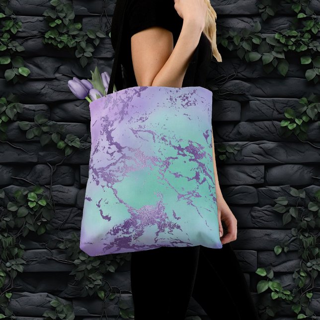 Chic Marble | Lavender Lila och Mint Grönt Tygkasse (Skapare uppladdad)