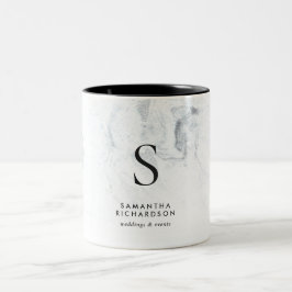 Chic Marble Monogram Två-Tonad Mugg