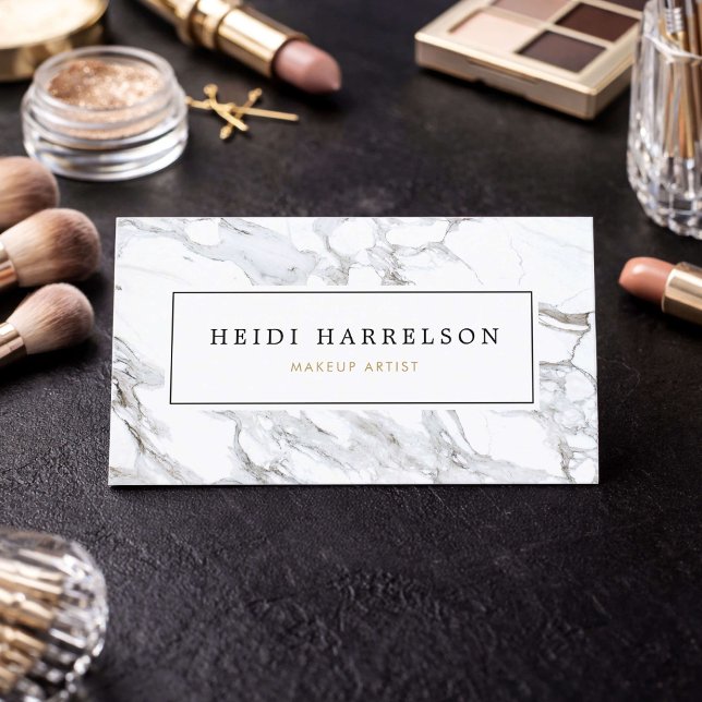 Chic Marble Sminkartist Visitkort (Skapare uppladdad)
