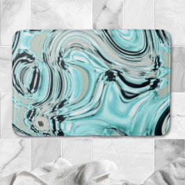 chic marble swirtle mint sea aqua blue vågar badrumsmatta