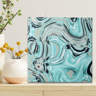 chic marble swirtle mint sea aqua blue vågar kakelplatta