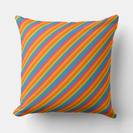Chic Marigold Orange, Blue, Grönt Rand Kudde
