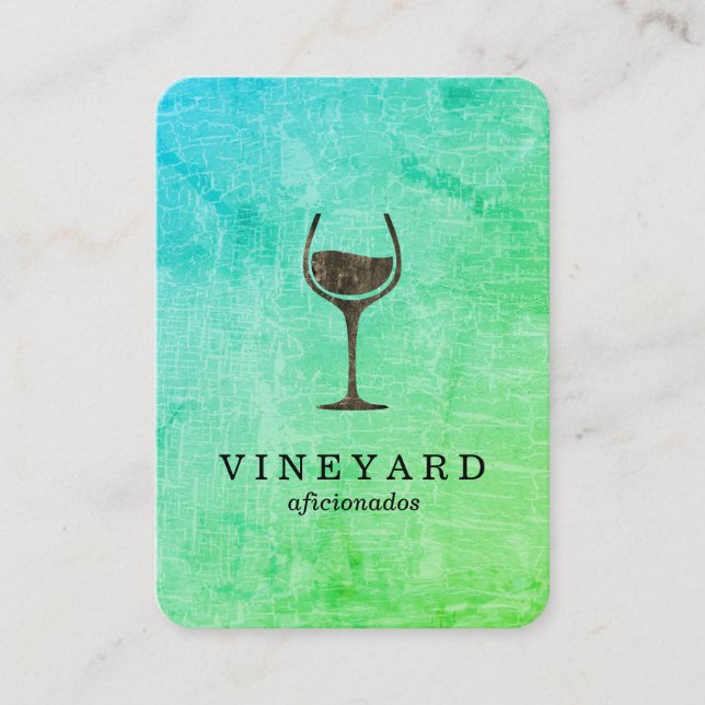 Chic MarLED Struktur med Vin-glas Visitkort (Framsida)