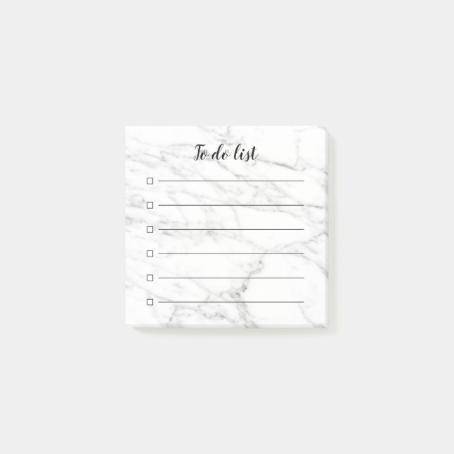 Chic marmorstencheckboxes som fodras för att göra, post-it block (Framsida)
