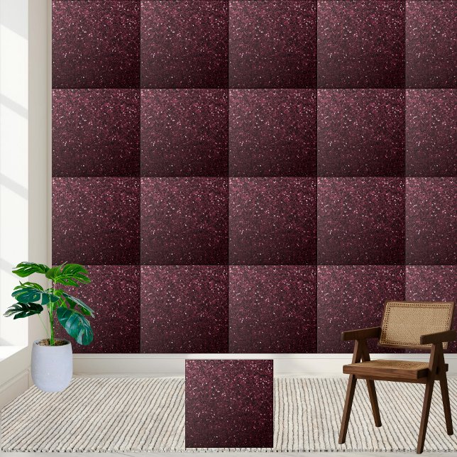 Chic Maroon Glitter Shimmering Golv Backsplash Kakelplatta (Chic Maroon Glitter Shimmering Floor Backsplash Ceramic Tile)