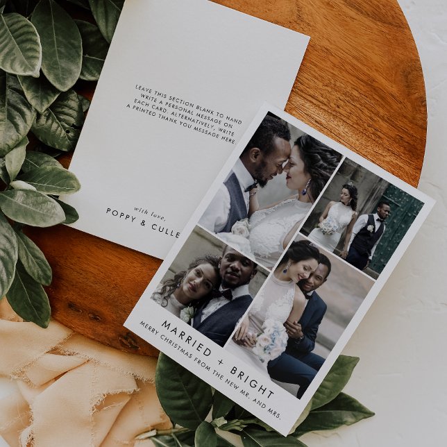 Chic Married and Bright jul Photo Tack Julkort (Skapare uppladdad)