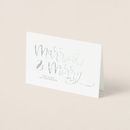 Chic Married & God jul Bröllop Photo Folierat Kort