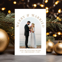 Chic Married Merry Arch Photo White Guld jul